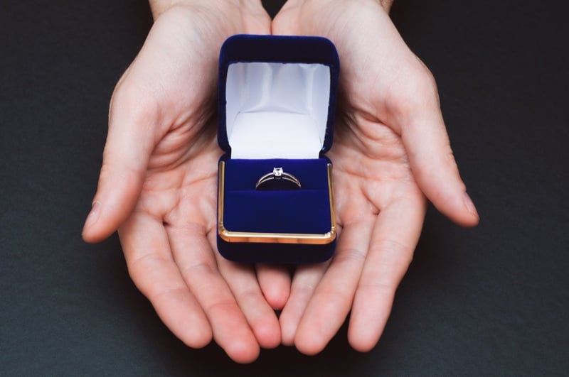 Man box engagement ring