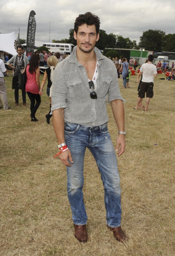 David Gandy Diesel Jeans Brown Leather Boots Casual Style Virgin Mobile V Festival
